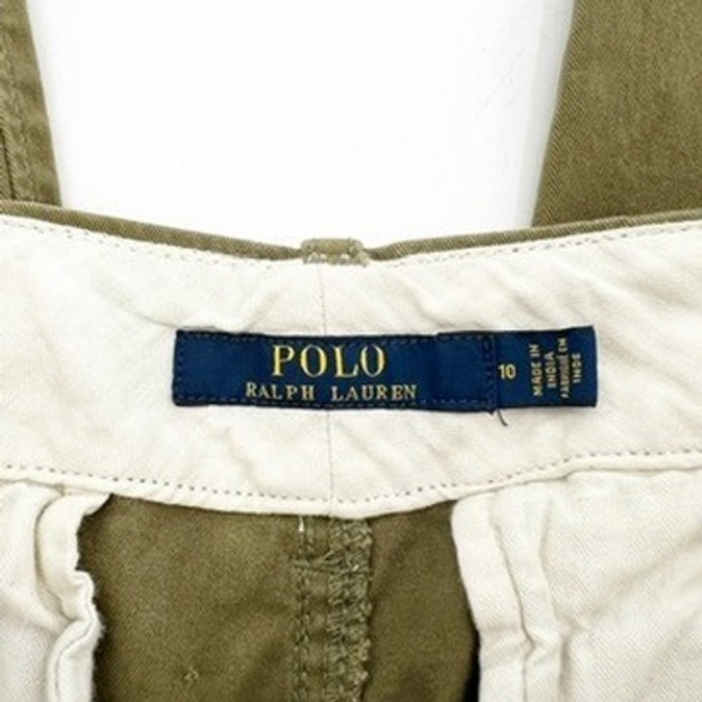 Polo Ralph Lauren Women Olive Green Wide Leg Crop Pants Size 10 Cotton Blend - Picture 2 of 3